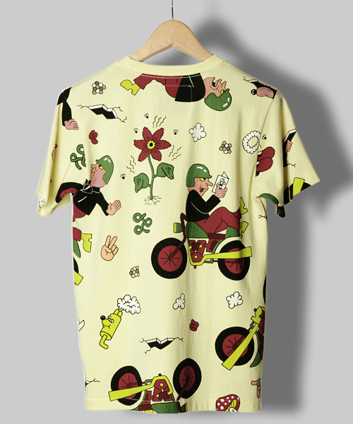 R.NEWBOLD（アールニューボールド）の「KYLE PLATTS FOR R.NEWBOLD "プリントTシャツ"/SS/245510（Tシャツ/カットソー・メンズ・ホワイト系その他/グリーン系その他/イエロー系その他・X-LARGE/LARGE/MEDIUM/SMALL）」の6枚目の写真