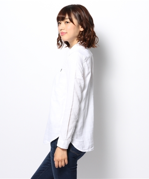 coen（コーエン）の「ダブルガーゼソリッドシャツ（シャツ/ブラウス・レディース・ホワイト/ライトブルー・LARGE/MEDIUM/SMALL）」の9枚目の写真