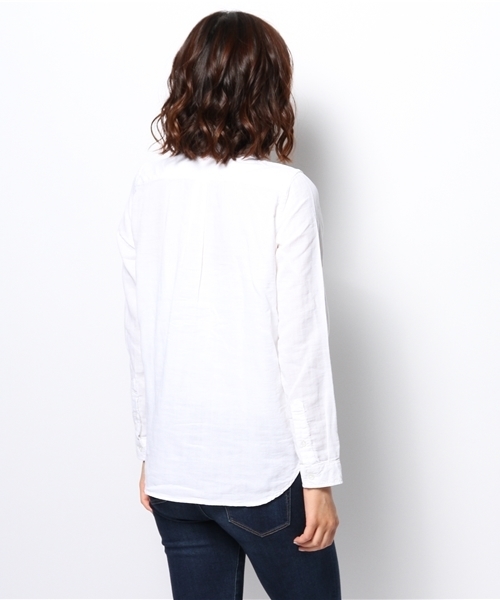 coen（コーエン）の「ダブルガーゼソリッドシャツ（シャツ/ブラウス・レディース・ホワイト/ライトブルー・LARGE/MEDIUM/SMALL）」の10枚目の写真