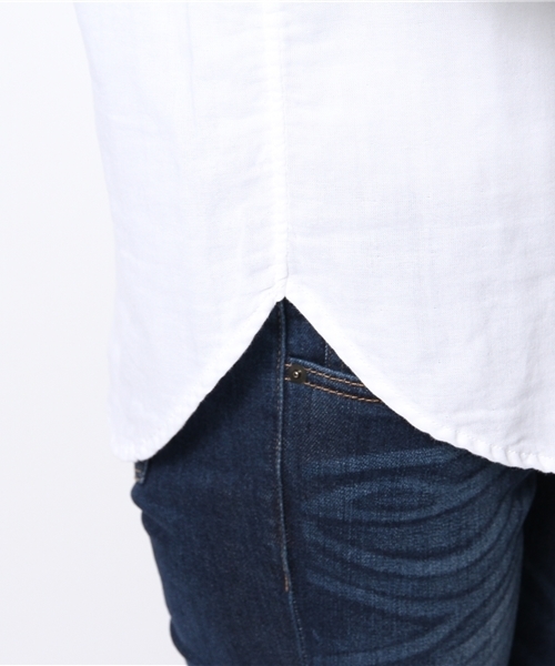 coen（コーエン）の「ダブルガーゼソリッドシャツ（シャツ/ブラウス・レディース・ホワイト/ライトブルー・LARGE/MEDIUM/SMALL）」の5枚目の写真