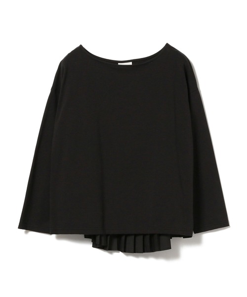 Ray BEAMS(レイビームス)の「Ray BEAMS / バック プリーツ ボートネック Tシャツ(Tシャツ/カットソー)」|ブラック