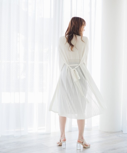 LIPSERVICE（リップサービス）の「シアープリーツ切替ロングニットカーディガン（カーディガン/ボレロ・レディース・ホワイト/ブラック/ベージュ/ブラウン・S/M）」の8枚目の写真