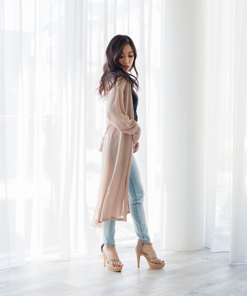 LIPSERVICE（リップサービス）の「シアープリーツ切替ロングニットカーディガン（カーディガン/ボレロ・レディース・ホワイト/ブラック/ベージュ/ブラウン・S/M）」の12枚目の写真