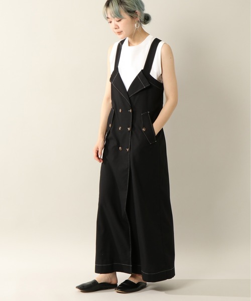 notch.（ノッチ）の「オープンダブルボタンサロペットスカート  