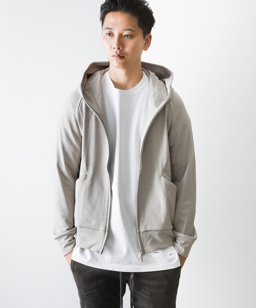 ATTACHMENT（アタッチメント）の「メリル裏起毛　ZIP UPパーカー（パーカー・メンズ・ブラック/ベージュ/グレー・1/2/3）」の3枚目の写真