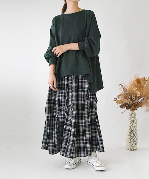and it_(アンドイット)の「立体ネルチェック切替タックスカート(スカート・レディース・ブラック/グレー・FREE)」の19枚目の写真