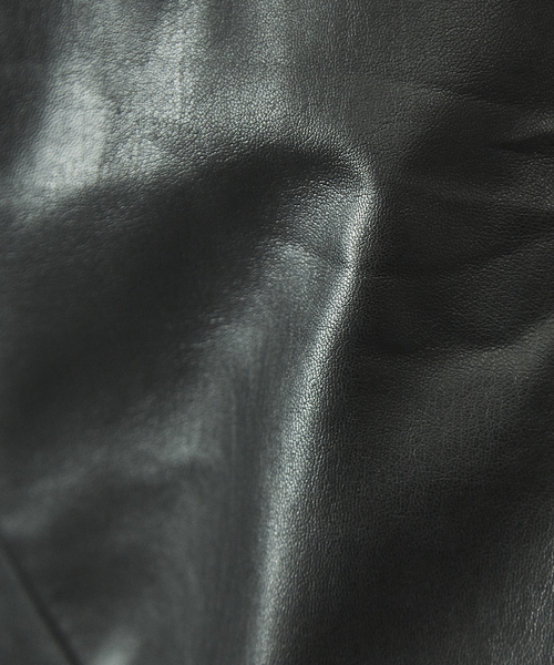 ABAHOUSE GRAY(アバハウスグレイ)の「【展開店舗限定】ネオレザー シングルライダース(ライダースジャケット・メンズ・ブラック/カーキ/ネイビー/グレイッシュベージュ・46/48/50)」の12枚目の写真