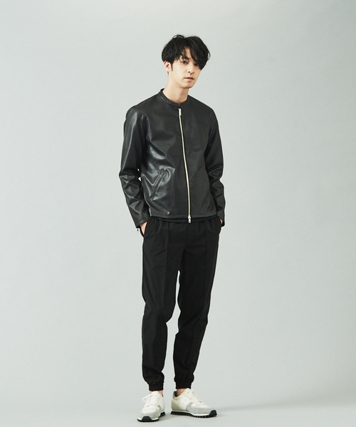 ABAHOUSE GRAY(アバハウスグレイ)の「【展開店舗限定】ネオレザー シングルライダース(ライダースジャケット・メンズ・ブラック/カーキ/ネイビー/グレイッシュベージュ・46/48/50)」の16枚目の写真
