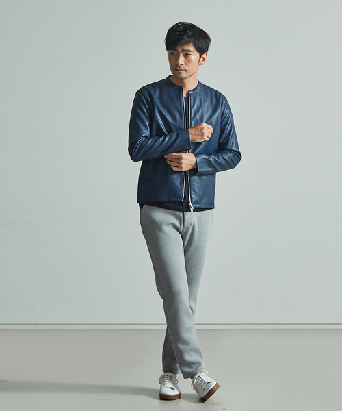 ABAHOUSE GRAY(アバハウスグレイ)の「【展開店舗限定】ネオレザー シングルライダース(ライダースジャケット・メンズ・ブラック/カーキ/ネイビー/グレイッシュベージュ・46/48/50)」の20枚目の写真