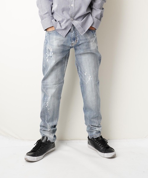 おしゃれスタ(オシャレスタ)の「ブリーチダメージ加工スキニーストレッチデニムパンツ(RE)(デニムパンツ・メンズ・A/B・M/L/XL)」の4枚目の写真