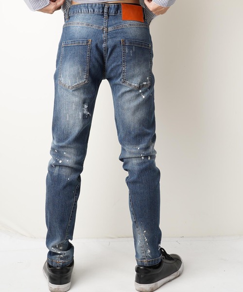 おしゃれスタ(オシャレスタ)の「ブリーチダメージ加工スキニーストレッチデニムパンツ(RE)(デニムパンツ・メンズ・A/B・M/L/XL)」の7枚目の写真