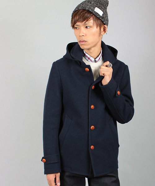 MEN'S BIGI(メンズビギ)の「2WAYフーデッドジャケット/wool mosser(ダッフルコート・メンズ・ブラック/ネイビー/キャメル・LL/LARGE/MEDIUM/SMALL)」の19枚目の写真