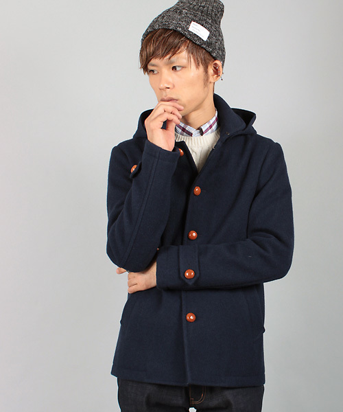 MEN'S BIGI(メンズビギ)の「2WAYフーデッドジャケット/wool mosser(ダッフルコート・メンズ・ブラック/ネイビー/キャメル・LL/LARGE/MEDIUM/SMALL)」の13枚目の写真