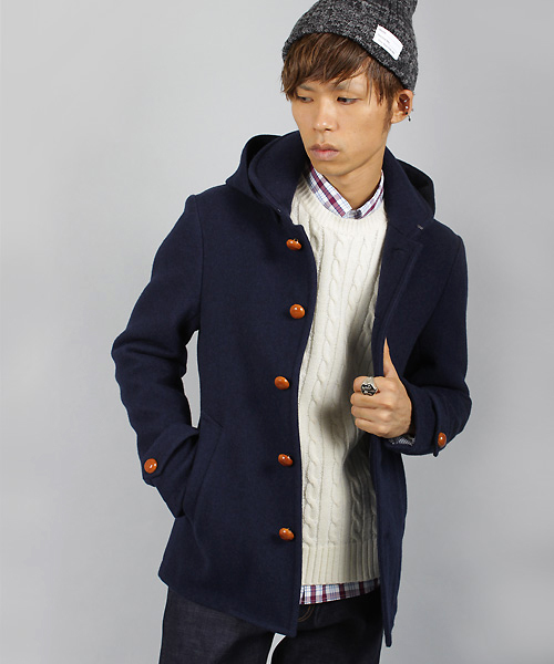 MEN'S BIGI(メンズビギ)の「2WAYフーデッドジャケット/wool mosser(ダッフルコート・メンズ・ブラック/ネイビー/キャメル・LL/LARGE/MEDIUM/SMALL)」の14枚目の写真
