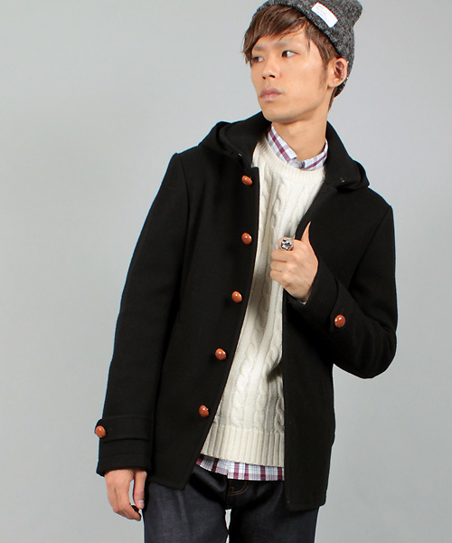 MEN'S BIGI(メンズビギ)の「2WAYフーデッドジャケット/wool mosser(ダッフルコート・メンズ・ブラック/ネイビー/キャメル・LL/LARGE/MEDIUM/SMALL)」の18枚目の写真