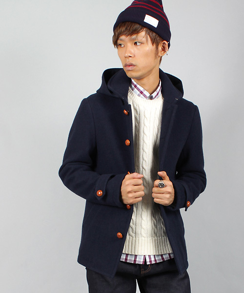 MEN'S BIGI(メンズビギ)の「2WAYフーデッドジャケット/wool mosser(ダッフルコート・メンズ・ブラック/ネイビー/キャメル・LL/LARGE/MEDIUM/SMALL)」の5枚目の写真