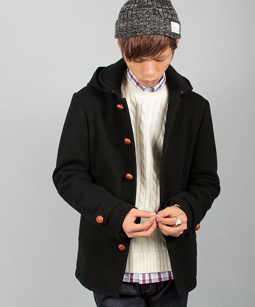 MEN'S BIGI(メンズビギ)の「2WAYフーデッドジャケット/wool mosser(ダッフルコート・メンズ・ブラック/ネイビー/キャメル・LL/LARGE/MEDIUM/SMALL)」の6枚目の写真
