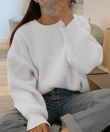 太リブざっくりニット
