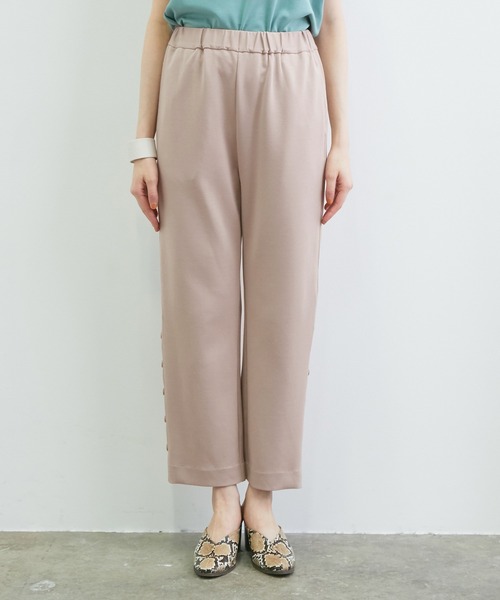 VIS(ビス)の「【スフレタッチ】ダンボールニットサイドスリットパンツ(その他パンツ・レディース・ブラック/キャメル・FREE)」の6枚目の写真