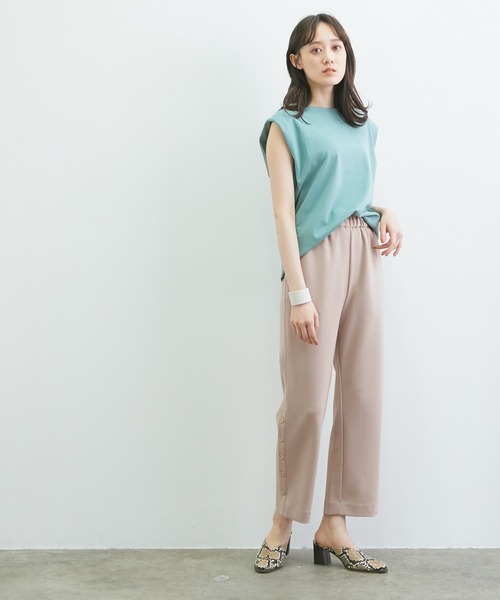 VIS(ビス)の「【スフレタッチ】ダンボールニットサイドスリットパンツ(その他パンツ・レディース・ブラック/キャメル・FREE)」の15枚目の写真