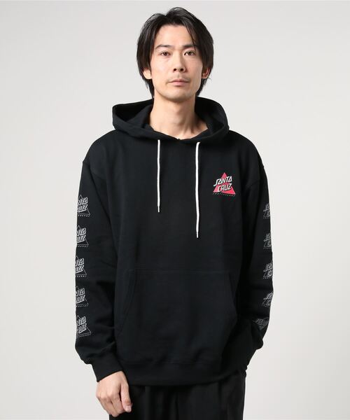 【希少】 限定 サンタクルーズ バック プリント パーカー M ブラック 古着 SANTACRUZ サンタクルーズ パーカー プルオーバー メンズ