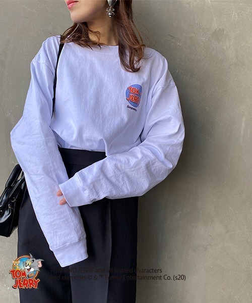 B ONE SOUL（ビーワンソウル）の「【WEB限定】[SEQUENCE BY B-ONE-SOUL/シークエンス] トムとジェリー バックプリントTシャツ（Tシャツ/カットソー・レディース・ホワイト/ブラック/パープル・L/XL/M）」の13枚目の写真