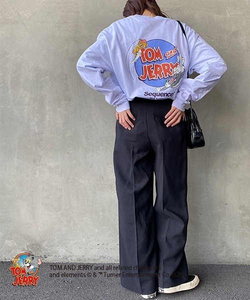 B ONE SOUL（ビーワンソウル）の「【WEB限定】[SEQUENCE BY B-ONE-SOUL/シークエンス] トムとジェリー バックプリントTシャツ（Tシャツ/カットソー・レディース・ホワイト/ブラック/パープル・L/XL/M）」の12枚目の写真