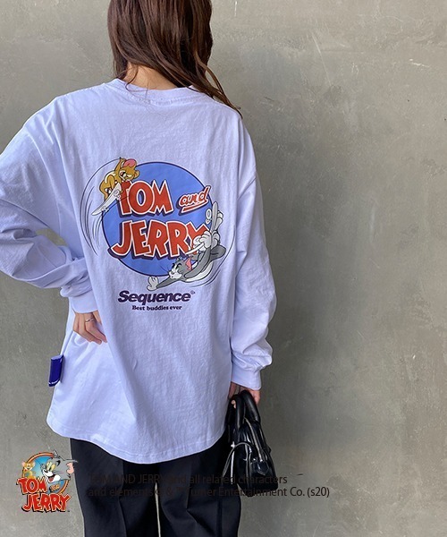 B ONE SOUL（ビーワンソウル）の「【WEB限定】[SEQUENCE BY B-ONE-SOUL/シークエンス] トムとジェリー バックプリントTシャツ（Tシャツ/カットソー・レディース・ホワイト/ブラック/パープル・L/XL/M）」の14枚目の写真