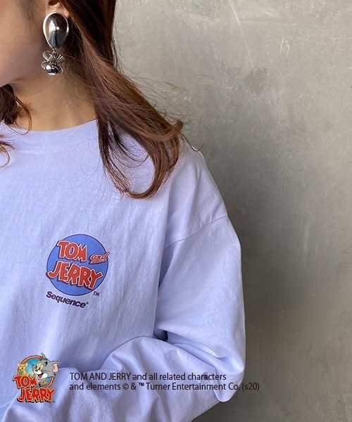 B ONE SOUL（ビーワンソウル）の「【WEB限定】[SEQUENCE BY B-ONE-SOUL/シークエンス] トムとジェリー バックプリントTシャツ（Tシャツ/カットソー・レディース・ホワイト/ブラック/パープル・L/XL/M）」の6枚目の写真