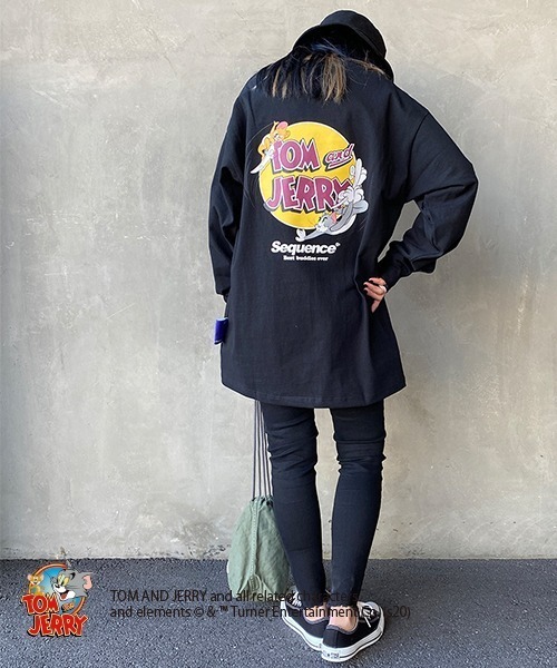 B ONE SOUL（ビーワンソウル）の「【WEB限定】[SEQUENCE BY B-ONE-SOUL/シークエンス] トムとジェリー バックプリントTシャツ（Tシャツ/カットソー・レディース・ホワイト/ブラック/パープル・L/XL/M）」の8枚目の写真