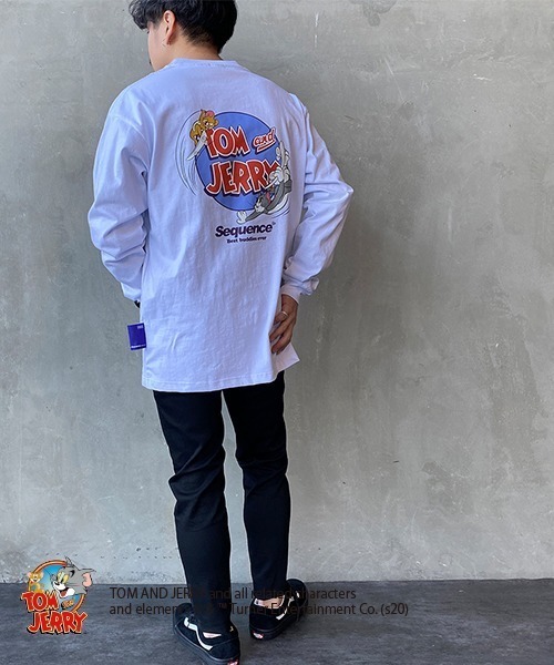 B ONE SOUL（ビーワンソウル）の「【WEB限定】[SEQUENCE BY B-ONE-SOUL/シークエンス] トムとジェリー バックプリントTシャツ（Tシャツ/カットソー・レディース・ホワイト/ブラック/パープル・L/XL/M）」の4枚目の写真