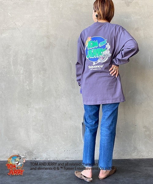 B ONE SOUL（ビーワンソウル）の「【WEB限定】[SEQUENCE BY B-ONE-SOUL/シークエンス] トムとジェリー バックプリントTシャツ（Tシャツ/カットソー・レディース・ホワイト/ブラック/パープル・L/XL/M）」の10枚目の写真