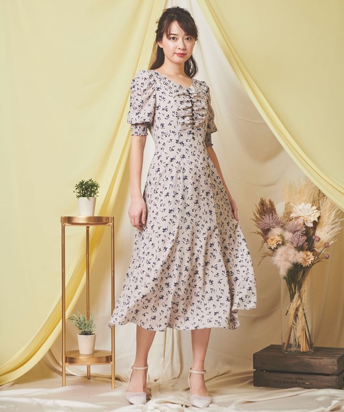 Noela オリジナルラフィネリリー柄ワンピ ☆ラフィネリリー柄  