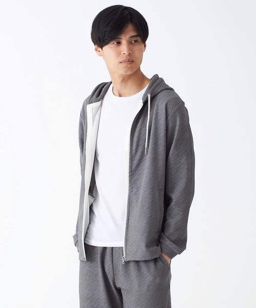 Blue Standard (ブルースタンダード)の「【BLUE STANDARD】ドライワッフルフルジップパーカー ツーマイル/ルームウェアとしてもおすすめ 制菌/防臭加工 速乾性 ストレッチ素材 セットアップ対応品番(パーカー・メンズ・ブラック/ネイビー/杢グレー・MEDIUM/LARGE/X-LARGE)」の5枚目の写真
