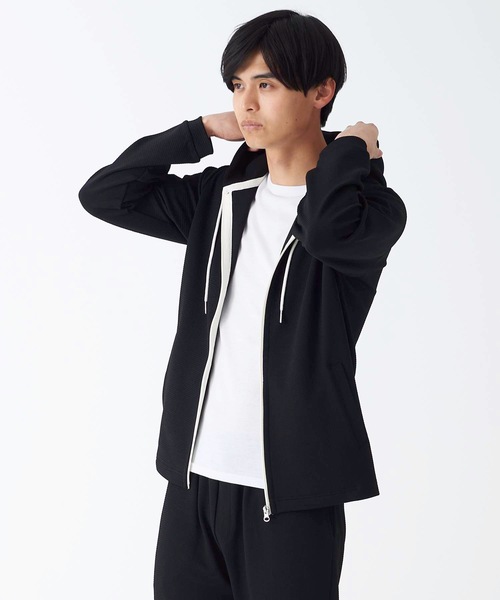 Blue Standard (ブルースタンダード)の「【BLUE STANDARD】ドライワッフルフルジップパーカー ツーマイル/ルームウェアとしてもおすすめ 制菌/防臭加工 速乾性 ストレッチ素材 セットアップ対応品番(パーカー・メンズ・ブラック/ネイビー/杢グレー・MEDIUM/LARGE/X-LARGE)」の13枚目の写真