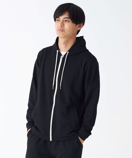 Blue Standard (ブルースタンダード)の「【BLUE STANDARD】ドライワッフルフルジップパーカー ツーマイル/ルームウェアとしてもおすすめ 制菌/防臭加工 速乾性 ストレッチ素材 セットアップ対応品番(パーカー・メンズ・ブラック/ネイビー/杢グレー・MEDIUM/LARGE/X-LARGE)」の12枚目の写真