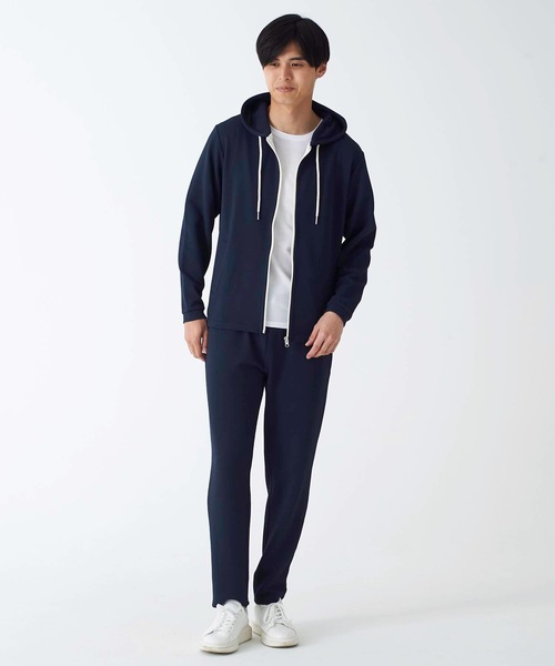 Blue Standard (ブルースタンダード)の「【BLUE STANDARD】ドライワッフルフルジップパーカー ツーマイル/ルームウェアとしてもおすすめ 制菌/防臭加工 速乾性 ストレッチ素材 セットアップ対応品番(パーカー・メンズ・ブラック/ネイビー/杢グレー・MEDIUM/LARGE/X-LARGE)」の16枚目の写真