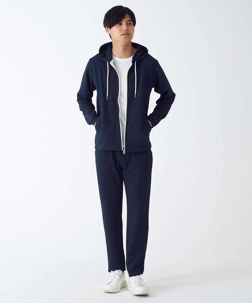 Blue Standard (ブルースタンダード)の「【BLUE STANDARD】ドライワッフルフルジップパーカー ツーマイル/ルームウェアとしてもおすすめ 制菌/防臭加工 速乾性 ストレッチ素材 セットアップ対応品番(パーカー・メンズ・ブラック/ネイビー/杢グレー・MEDIUM/LARGE/X-LARGE)」の17枚目の写真