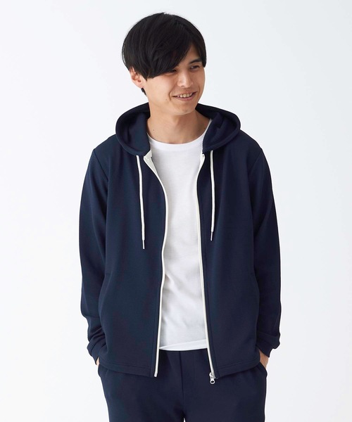 Blue Standard (ブルースタンダード)の「【BLUE STANDARD】ドライワッフルフルジップパーカー ツーマイル/ルームウェアとしてもおすすめ 制菌/防臭加工 速乾性 ストレッチ素材 セットアップ対応品番(パーカー・メンズ・ブラック/ネイビー/杢グレー・MEDIUM/LARGE/X-LARGE)」の18枚目の写真