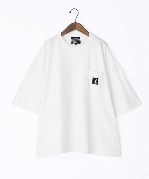 KANGOL(カンゴール)の「KANGOL/カンゴール 別注 ビッグシルエット ロゴピスネーム ポケット半袖Tシャツ 無地T トップス Tシャツ(Tシャツ/カットソー・メンズ・ホワイト/ライトブルー/ブラック/マスタード/ベージュ系その他/グリーン系その他/パープル系その他・M/L)」の8枚目の写真