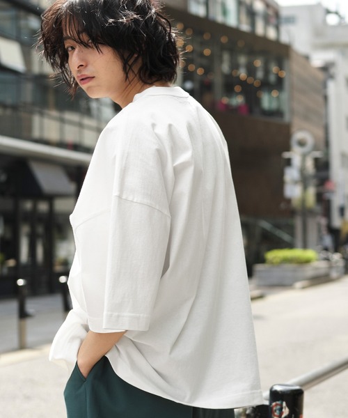 KANGOL(カンゴール)の「KANGOL/カンゴール 別注 ビッグシルエット ロゴピスネーム ポケット半袖Tシャツ 無地T トップス Tシャツ(Tシャツ/カットソー・メンズ・ホワイト/ライトブルー/ブラック/マスタード/ベージュ系その他/グリーン系その他/パープル系その他・M/L)」の16枚目の写真