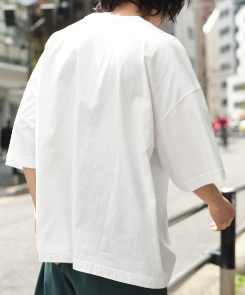 KANGOL(カンゴール)の「KANGOL/カンゴール 別注 ビッグシルエット ロゴピスネーム ポケット半袖Tシャツ 無地T トップス Tシャツ(Tシャツ/カットソー・メンズ・ホワイト/ライトブルー/ブラック/マスタード/ベージュ系その他/グリーン系その他/パープル系その他・M/L)」の17枚目の写真