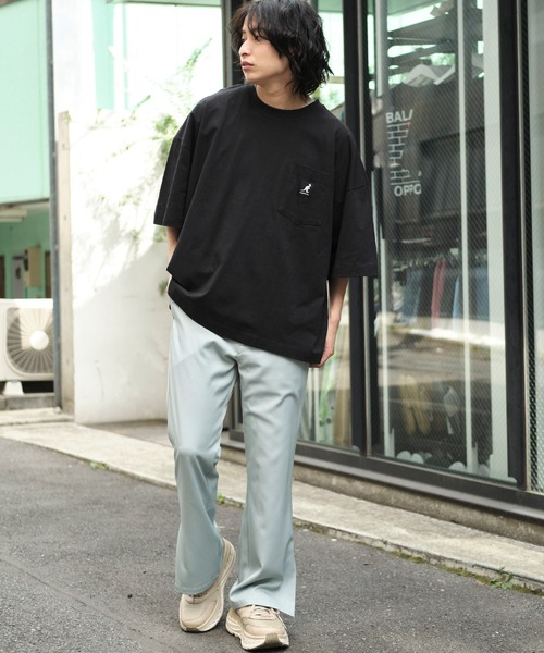 KANGOL(カンゴール)の「KANGOL/カンゴール 別注 ビッグシルエット ロゴピスネーム ポケット半袖Tシャツ 無地T トップス Tシャツ(Tシャツ/カットソー・メンズ・ホワイト/ライトブルー/ブラック/マスタード/ベージュ系その他/グリーン系その他/パープル系その他・M/L)」の22枚目の写真