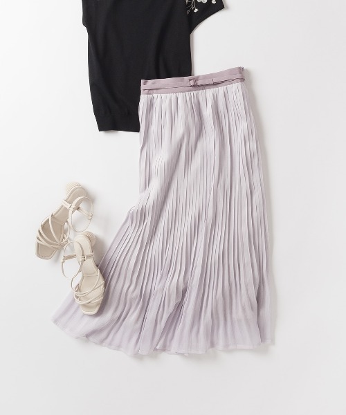 WILLSELECTION（ウィルセレクション）の「クリスタル楊柳プリーツスカート（スカート・レディース・アイボリー/ラベンダー/ピンク・MEDIUM）」の2枚目の写真