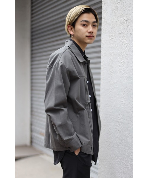 CREARE -LINO-（クレアーレリノ）の「オーバーサイズ ツイル タックジャケット（デニムジャケット・メンズ・ダークグレー/ネイビー/ブラック・FREE）」の9枚目の写真