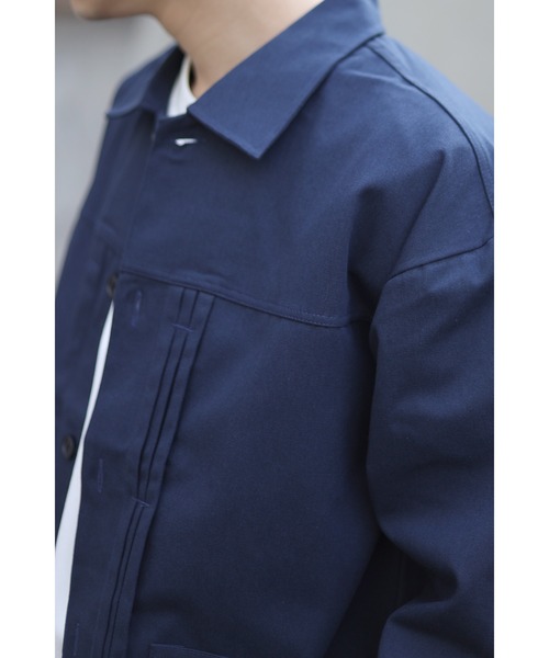 CREARE -LINO-（クレアーレリノ）の「オーバーサイズ ツイル タックジャケット（デニムジャケット・メンズ・ダークグレー/ネイビー/ブラック・FREE）」の14枚目の写真