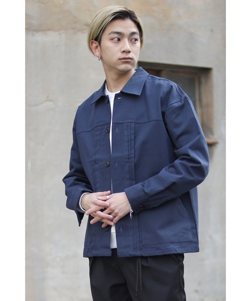 CREARE -LINO-（クレアーレリノ）の「オーバーサイズ ツイル タックジャケット（デニムジャケット・メンズ・ダークグレー/ネイビー/ブラック・FREE）」の21枚目の写真