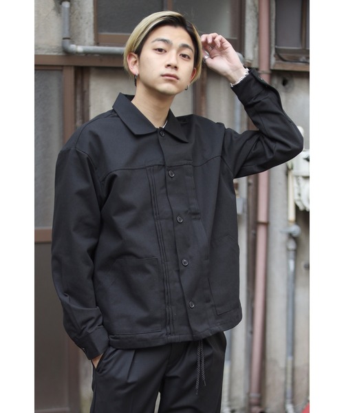 CREARE -LINO-（クレアーレリノ）の「オーバーサイズ ツイル タックジャケット（デニムジャケット・メンズ・ダークグレー/ネイビー/ブラック・FREE）」の12枚目の写真