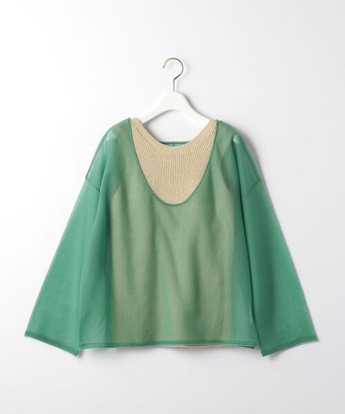 green label relaxing（グリーンレーベルリラクシング）の「＜ EMMEL REFINES（エメル リファインズ） ＞EM シアー×アメスリ マルチウェイ セット（その他トップス・レディース・ダークブラウン/ベージュ/ライム・FREE）」の3枚目の写真