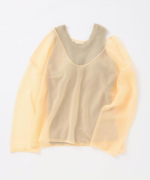 green label relaxing（グリーンレーベルリラクシング）の「＜ EMMEL REFINES（エメル リファインズ） ＞EM シアー×アメスリ マルチウェイ セット（その他トップス・レディース・ダークブラウン/ベージュ/ライム・FREE）」の17枚目の写真